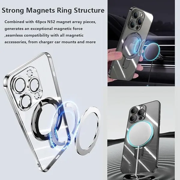 Entronix Apple iPhone 15 Plus/14 Plus [Magnetic-Compatible] Case - Shiny Ring Holder,