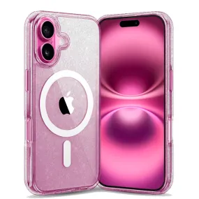 Entronix Apple iPhone 16 Plus [Magnetic-Compatible] Crystal Clear Case - Glitter