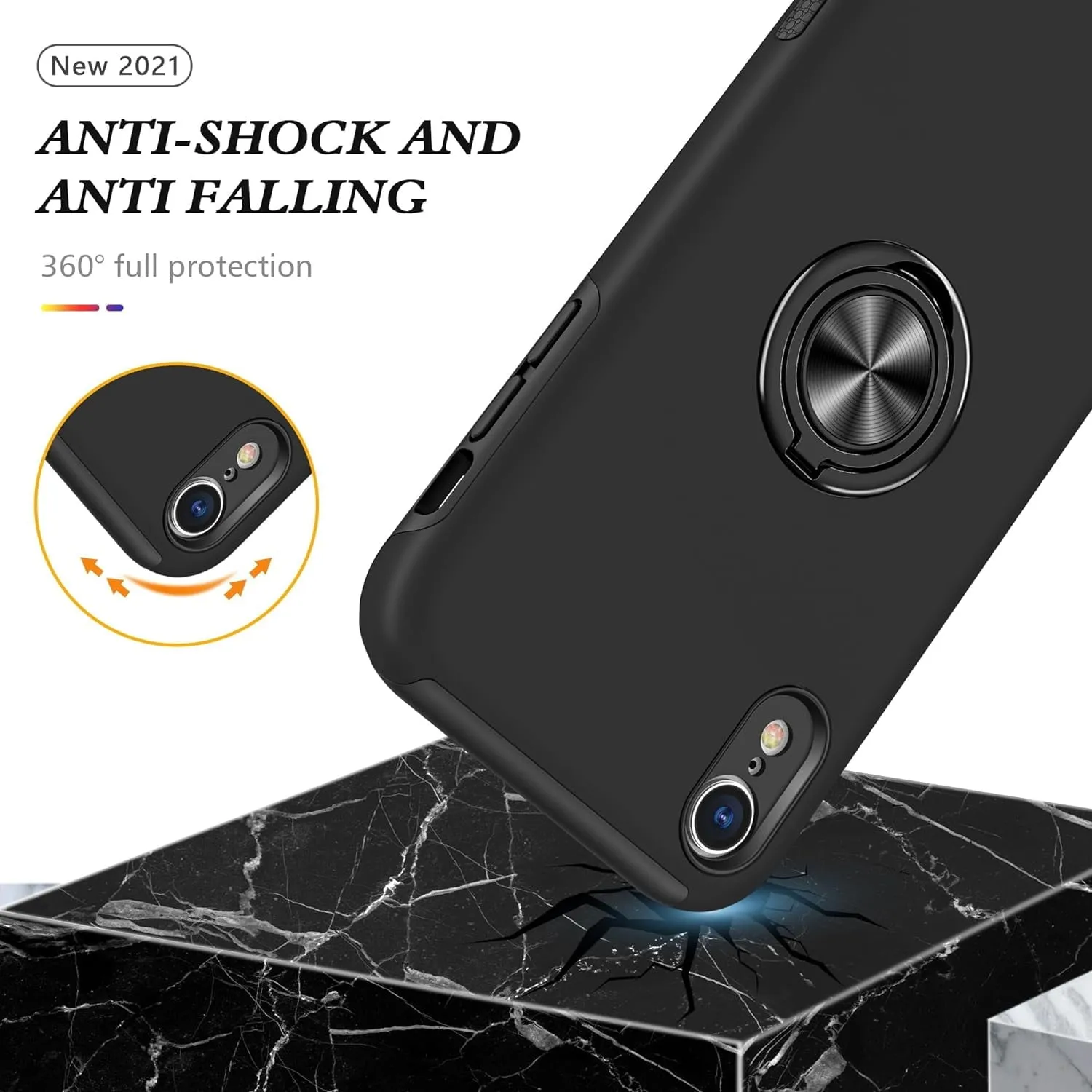 Entronix Apple iPhone XR Case - 360º Circular Ring Holder,