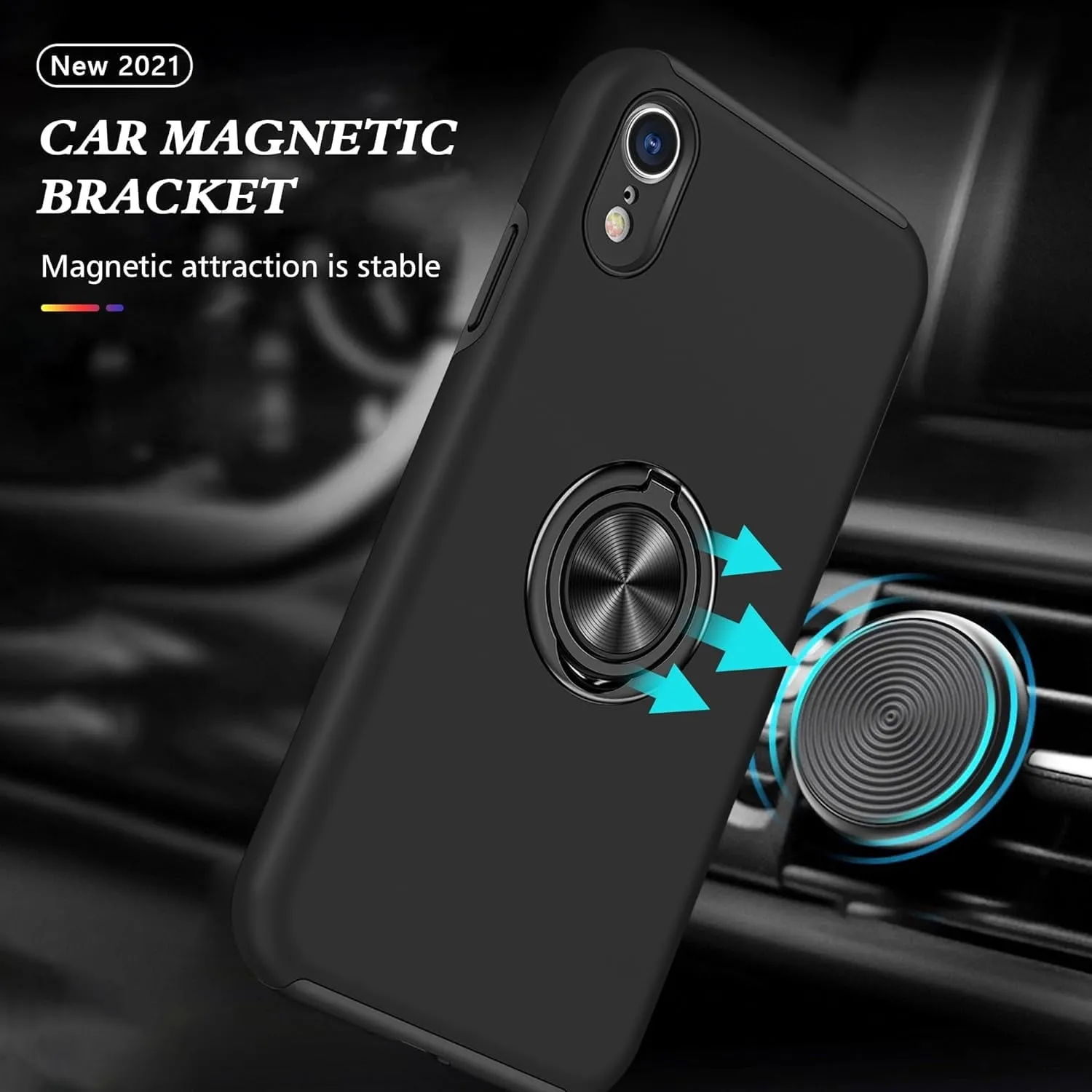 Entronix Apple iPhone XR Case - 360º Circular Ring Holder,