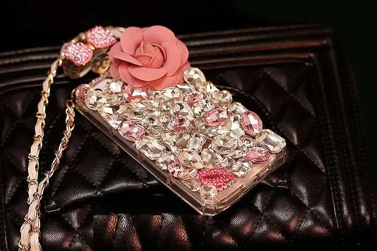 Fashion Bling Camellia Flower Perfume Bottle iPhone Case