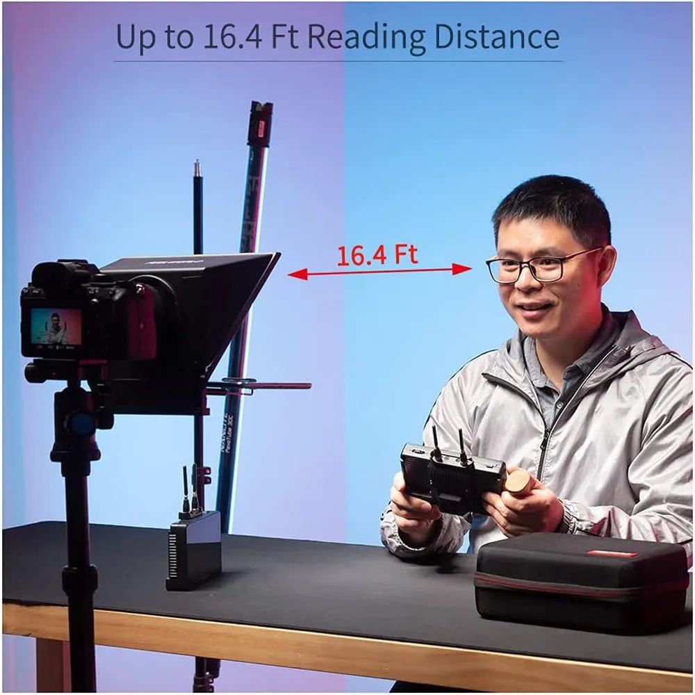 FEELWORLD TP2A Smartphone & Tablet Teleprompter with Support Up to 8-Inch Display Size (Diagonal Measurement) for Mobile Phone & Digital Camera Shooting