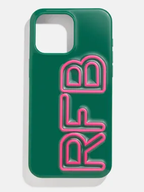 Fine Line Custom IPhone Case - Green/Hot Pink