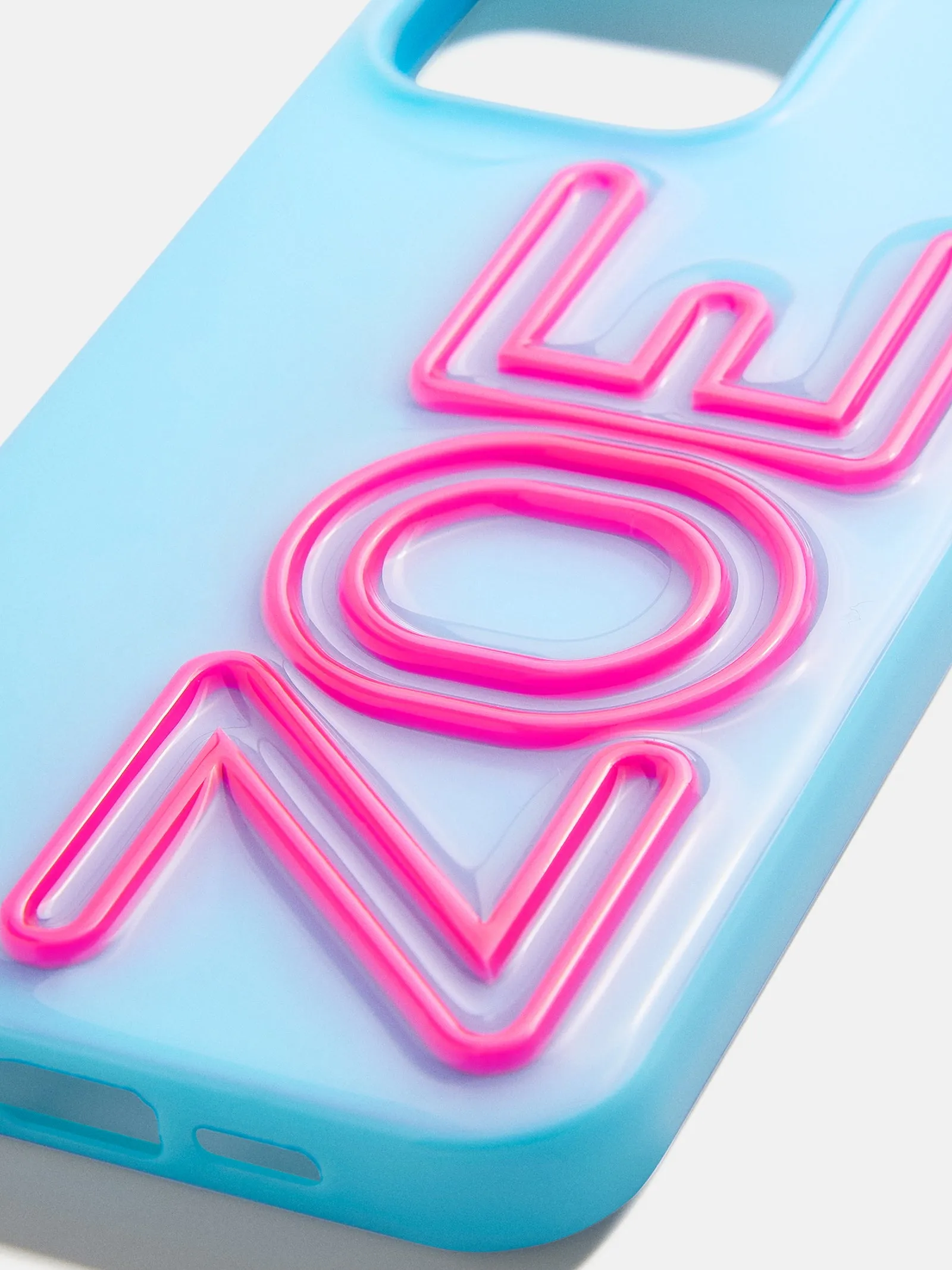 Fine Line Custom iPhone Case - Light Blue/Hot Pink