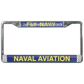 Fly Navy License Plate Frame