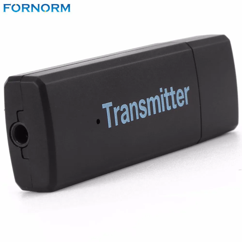 Fornorm 2.4GHz  Mini Portable Black Wireless Bluetooth V3.0 Music Transmitter 3.5 mm Audio USB For TV MP3 PC Laptop