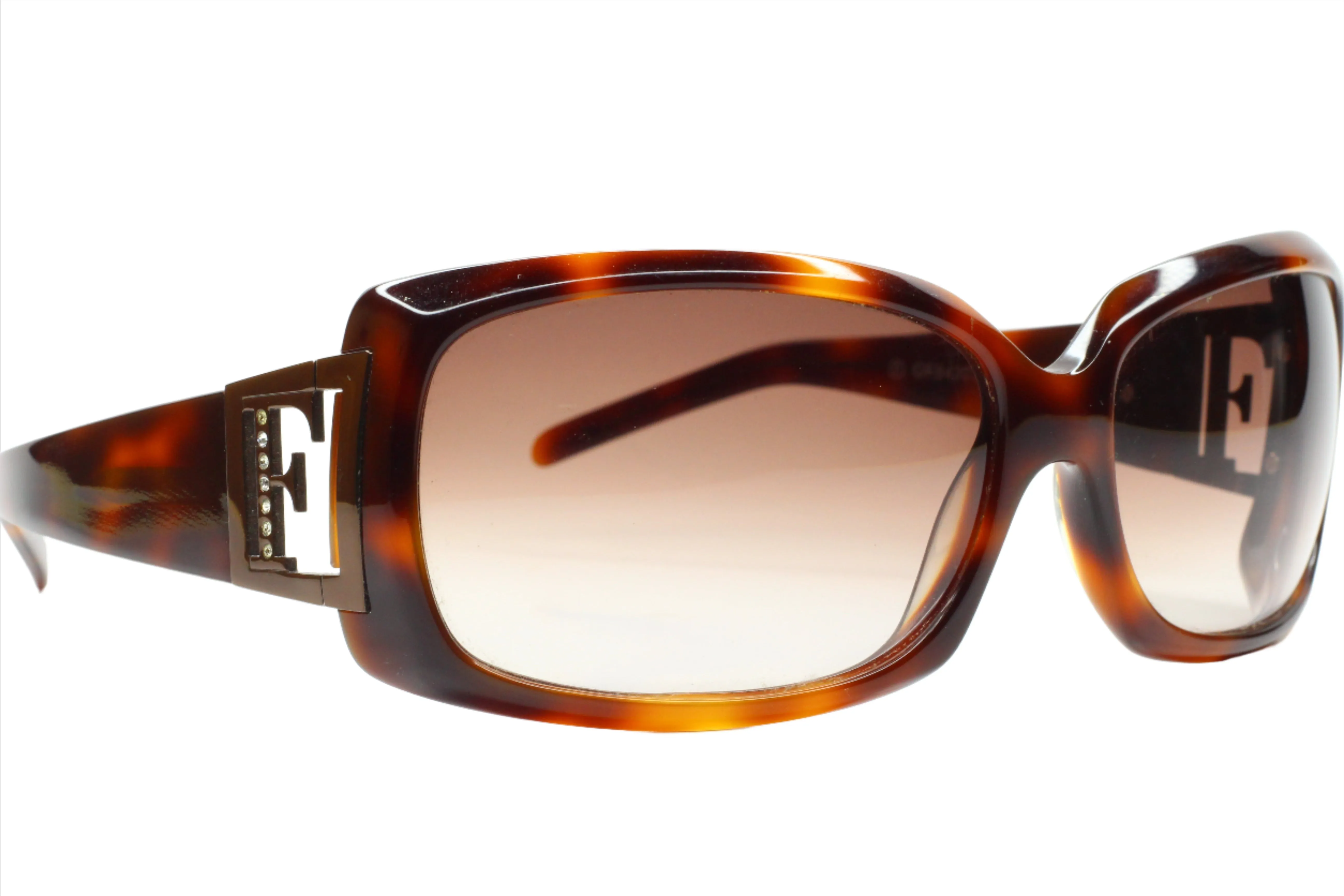 Gianfranco Ferre GF84303 Havana Brown Side Logo Sunglasses