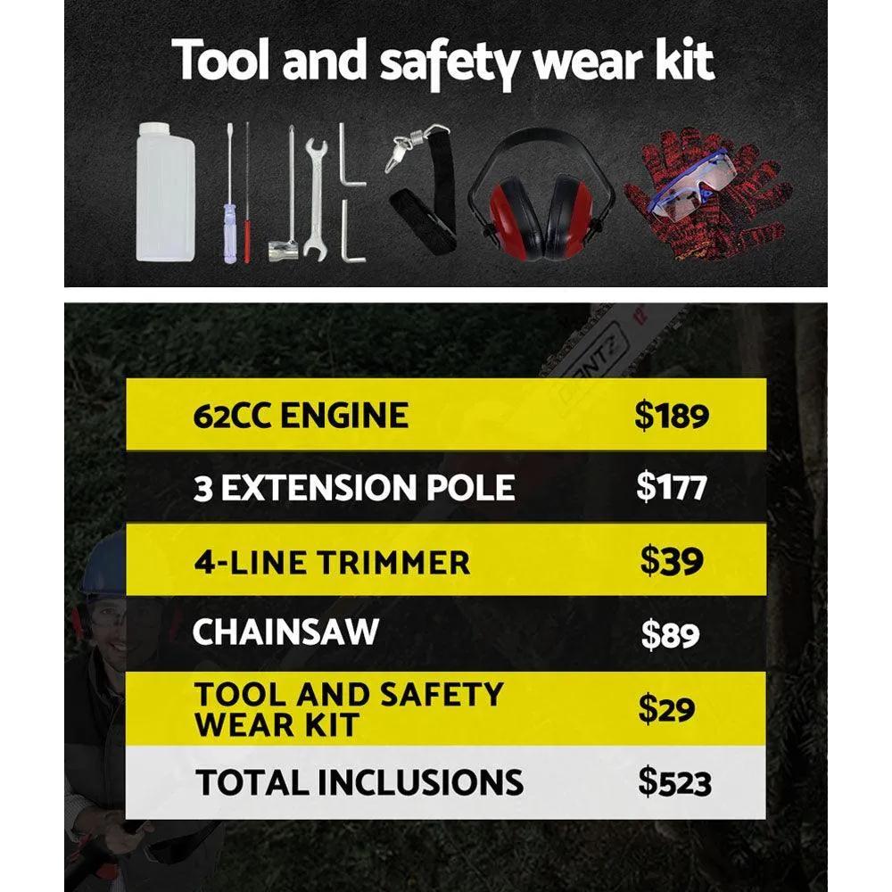 Giantz 62cc 2 in 1 Multi Use Chainsaw