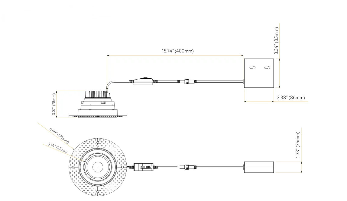 Goodlite G-48405 4″ 13W Trimless Gimbaled Spotlight Selectable CCT