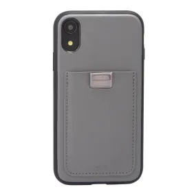 Gray Leather Wallet Case, iPhone XR