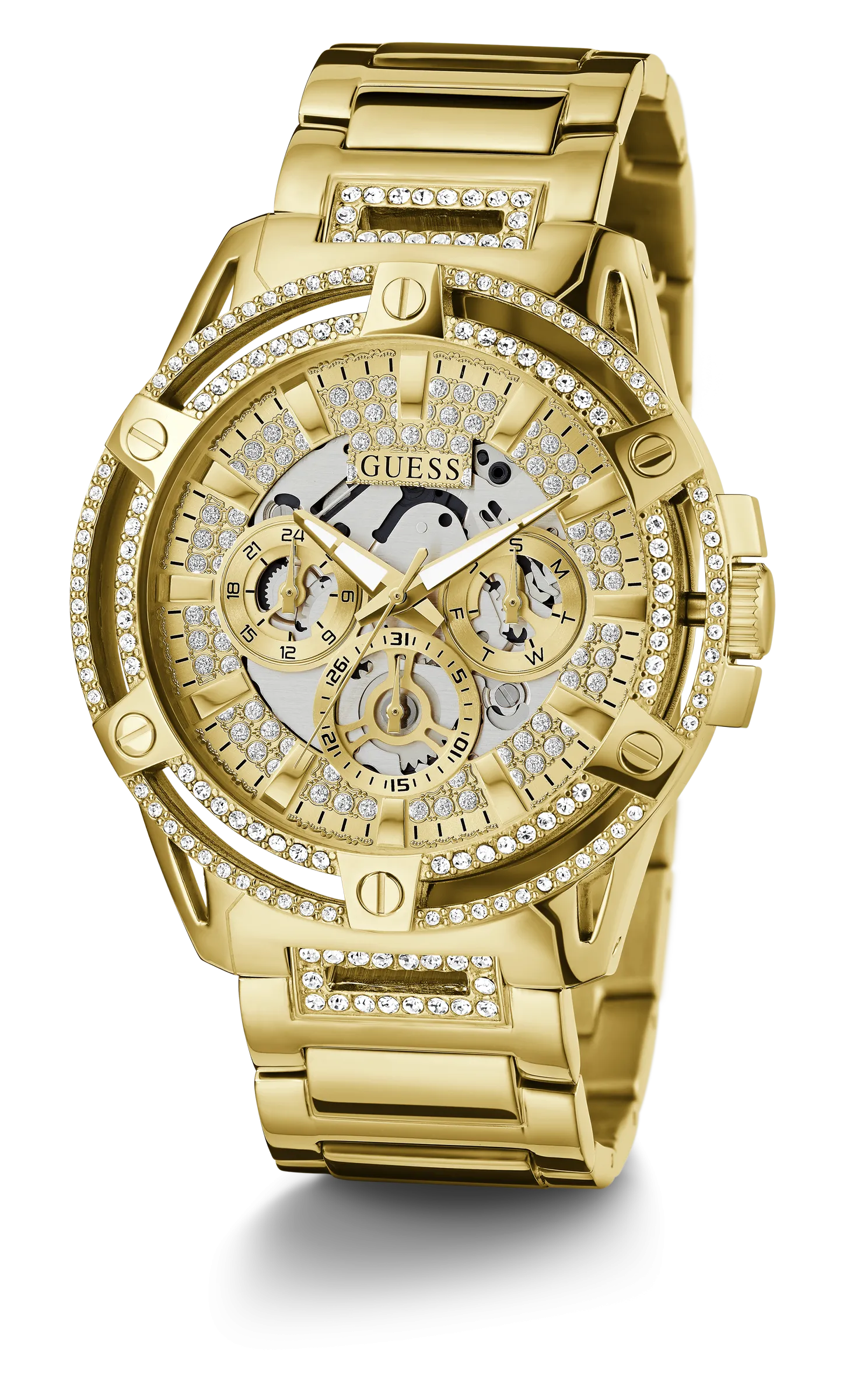 Guess - Gents King Gold Tone Crystal Watch - GW0497G2  - 785674