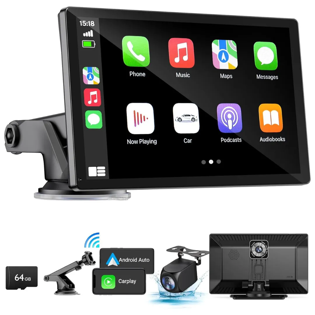 Hauxiy 9" Wireless Carplay Touchscreen & Android Auto Car Stereo