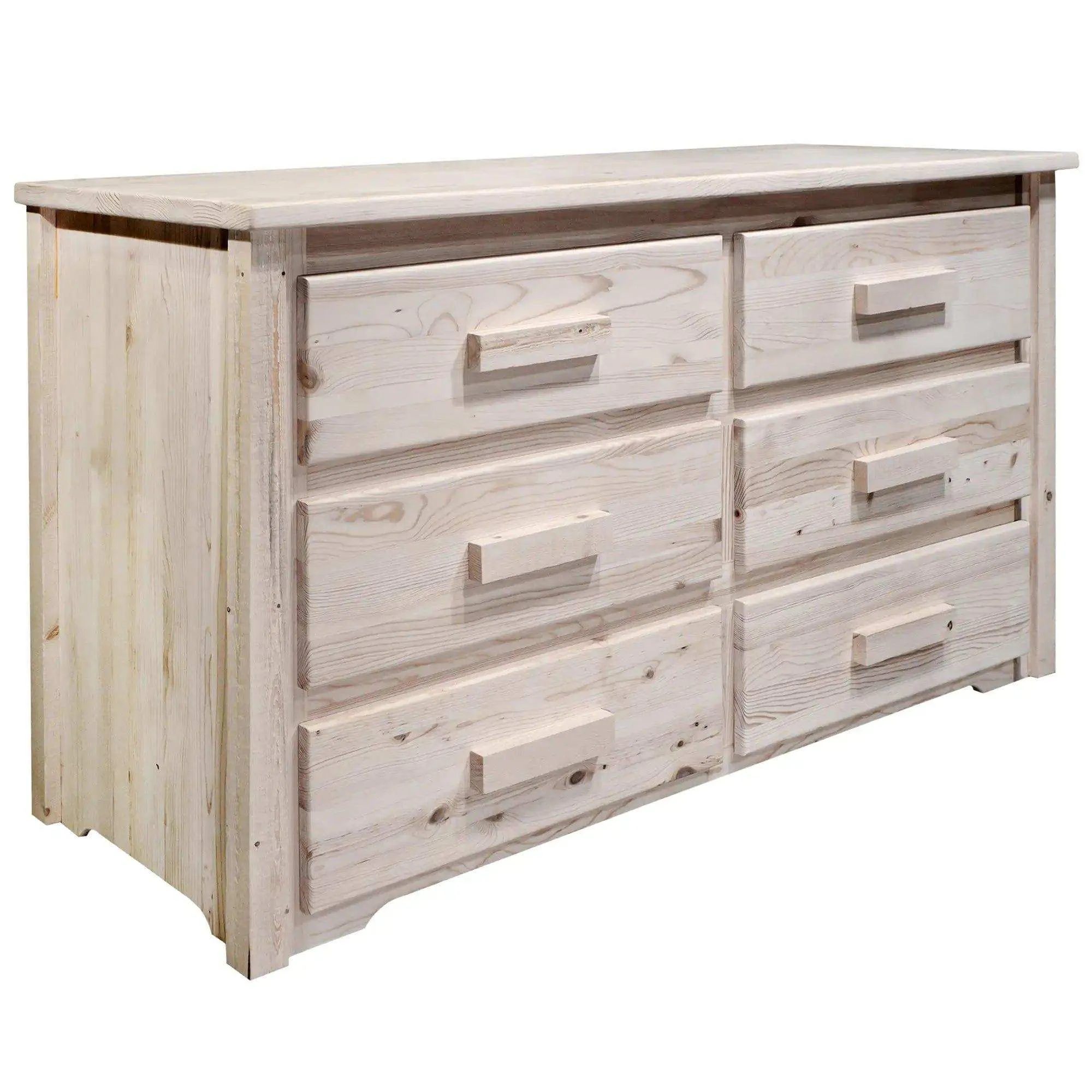 Homestead Collection 6 Drawer Dresser, Clear Lacquer Finish