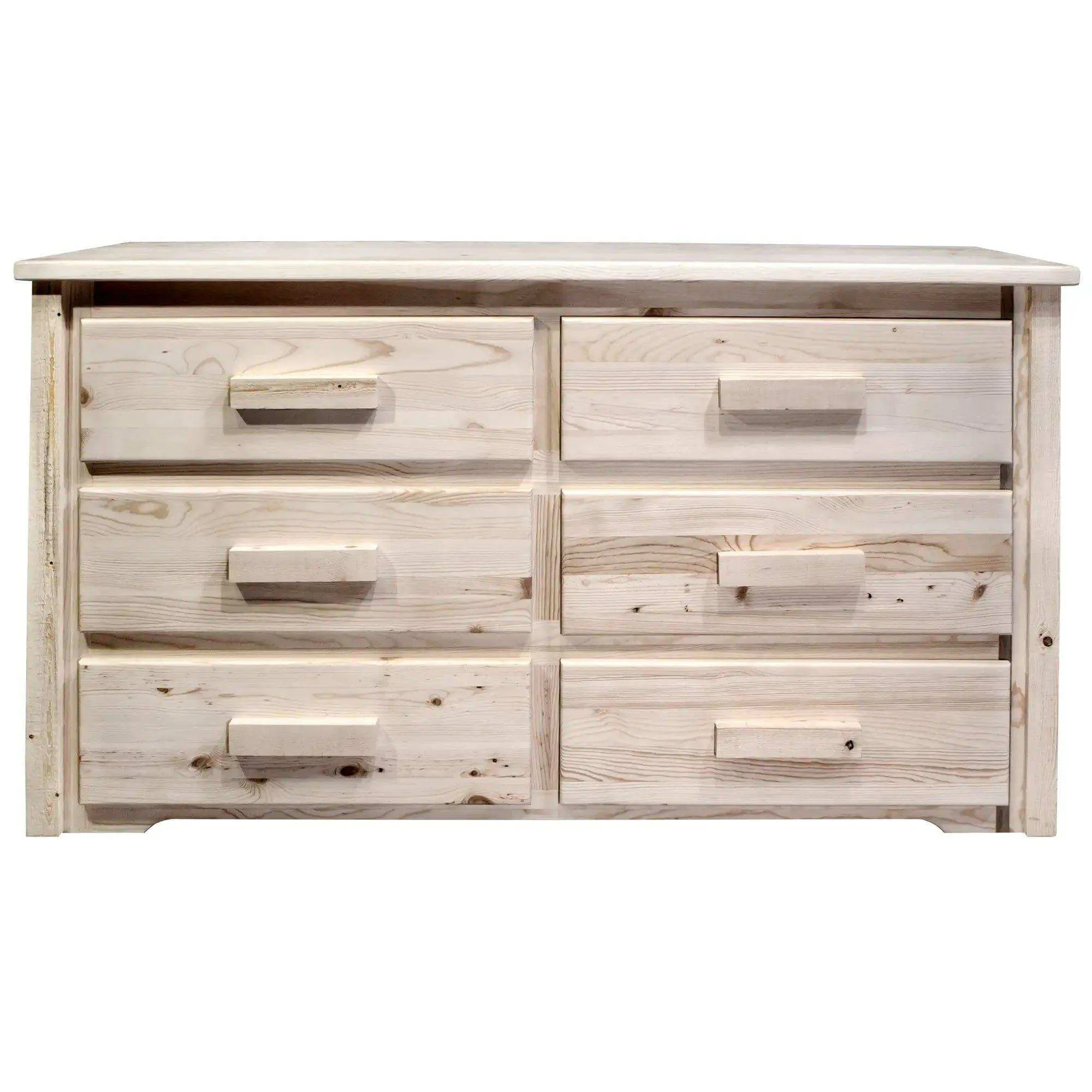 Homestead Collection 6 Drawer Dresser, Clear Lacquer Finish