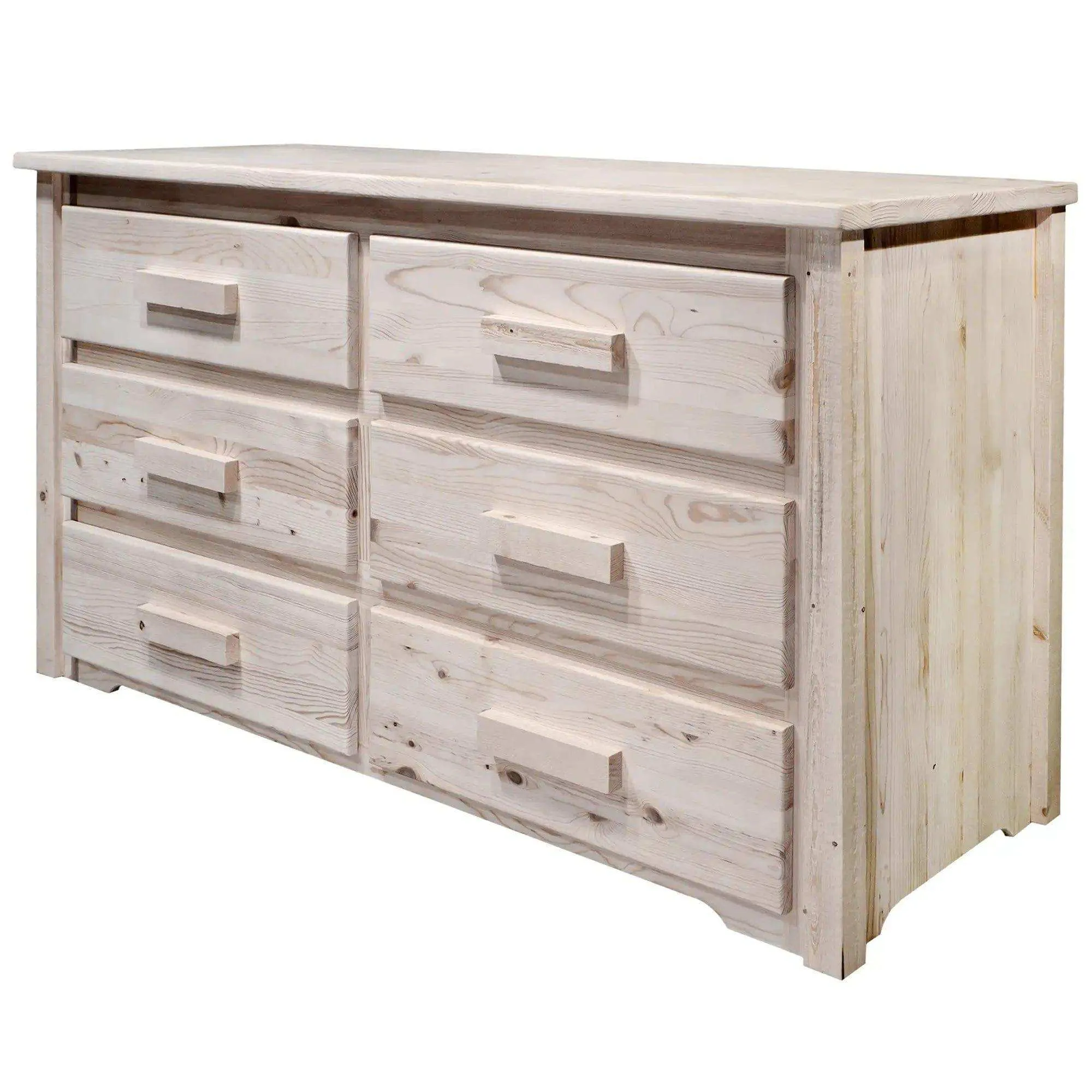 Homestead Collection 6 Drawer Dresser, Clear Lacquer Finish