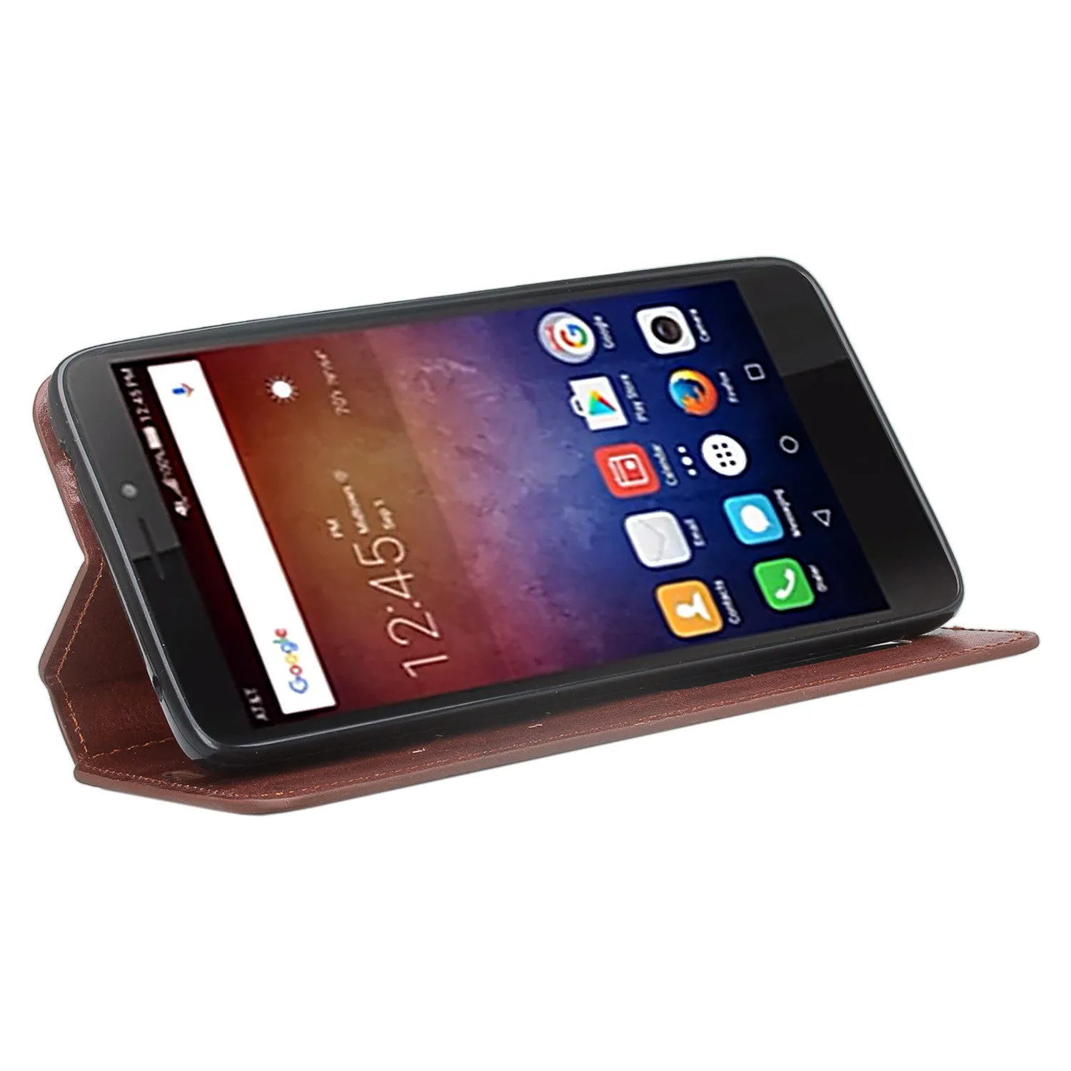 Huawei Ascend XT Case, Pu Leather Magnetic Fold[Kickstand] Wallet Case with ID & Card Slots for Ascend XT - Brown