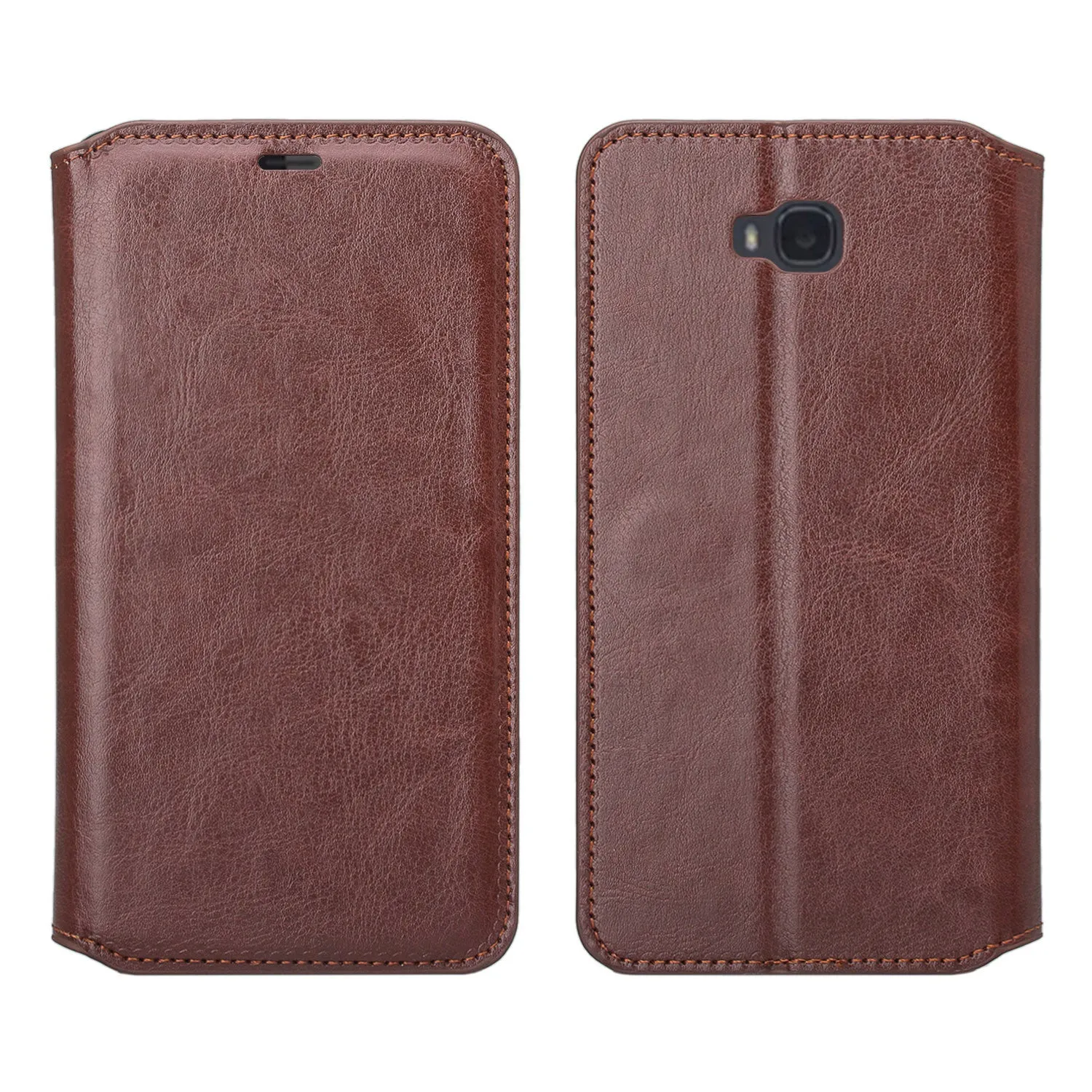 Huawei Ascend XT Case, Pu Leather Magnetic Fold[Kickstand] Wallet Case with ID & Card Slots for Ascend XT - Brown