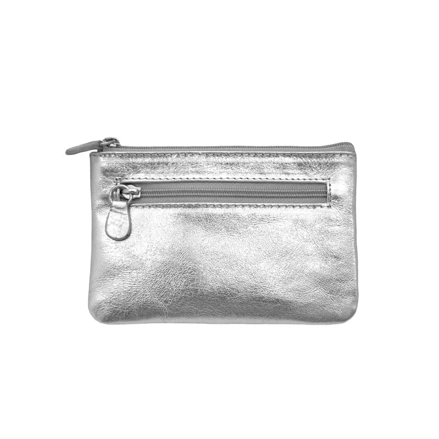 ILI Leather Coin Holder Pouch with Key Ring