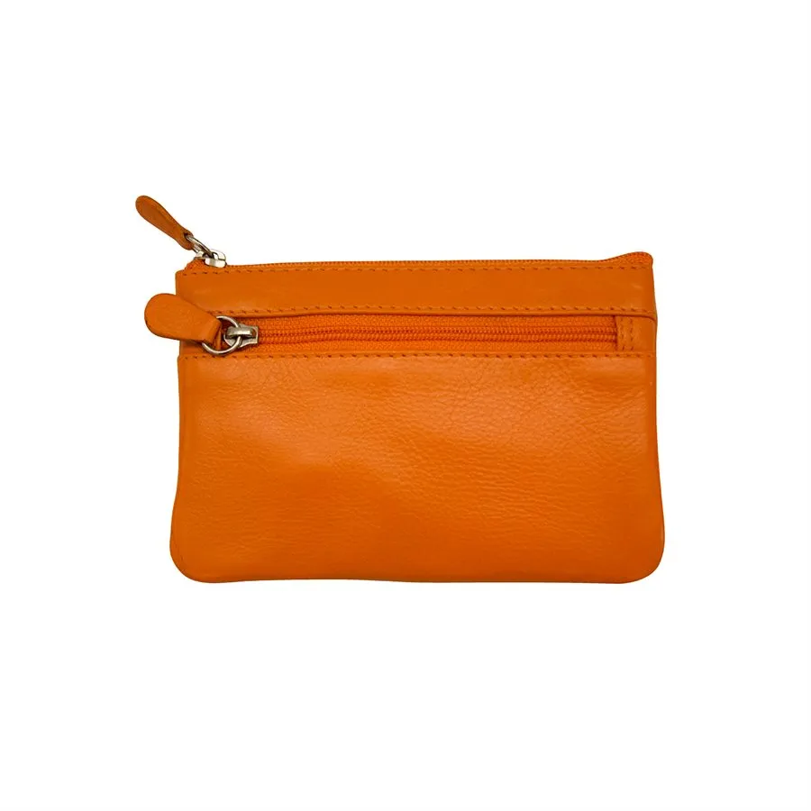 ILI Leather Coin Holder Pouch with Key Ring