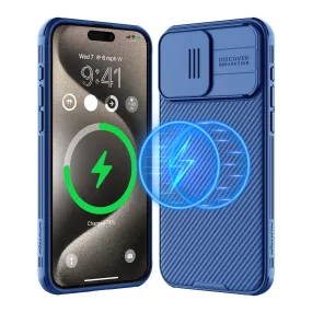 iPhone 15 Pro Case Cover | Camshield Pro Magnetic Series | Blue