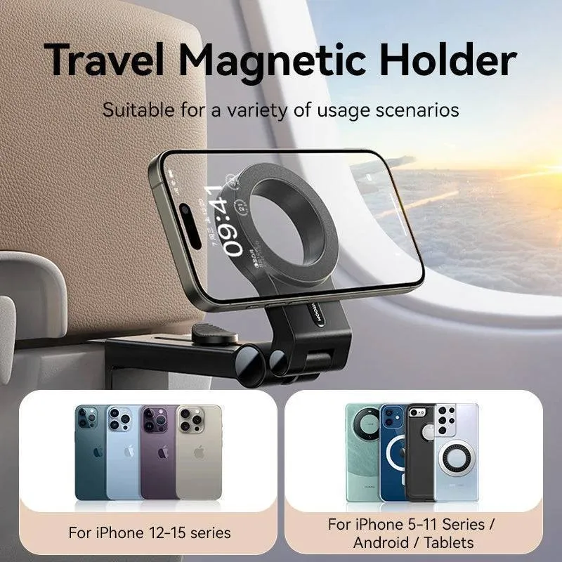 Joyroom Magnetic Travel Phone Holder. Hands-Free Flexible Rotation Mount -Ideal for Outdoors, Travel and Airplane Use