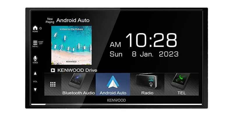 Kenwood DMX7522S 6.8" Capacitive Touchscreen Wireless Android Auto & Apple CarPlay Enabled Mechless Double DIN Head Unit