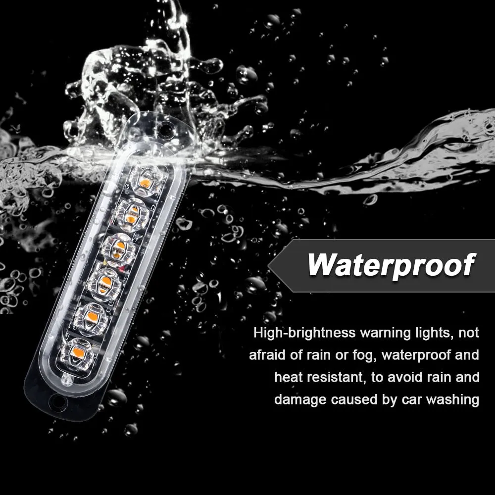 led strobe light Flashing Grille Lights Car emergency light 6LED WARN LIGHT police lights for car TRUCK strobe led light 12v 24v