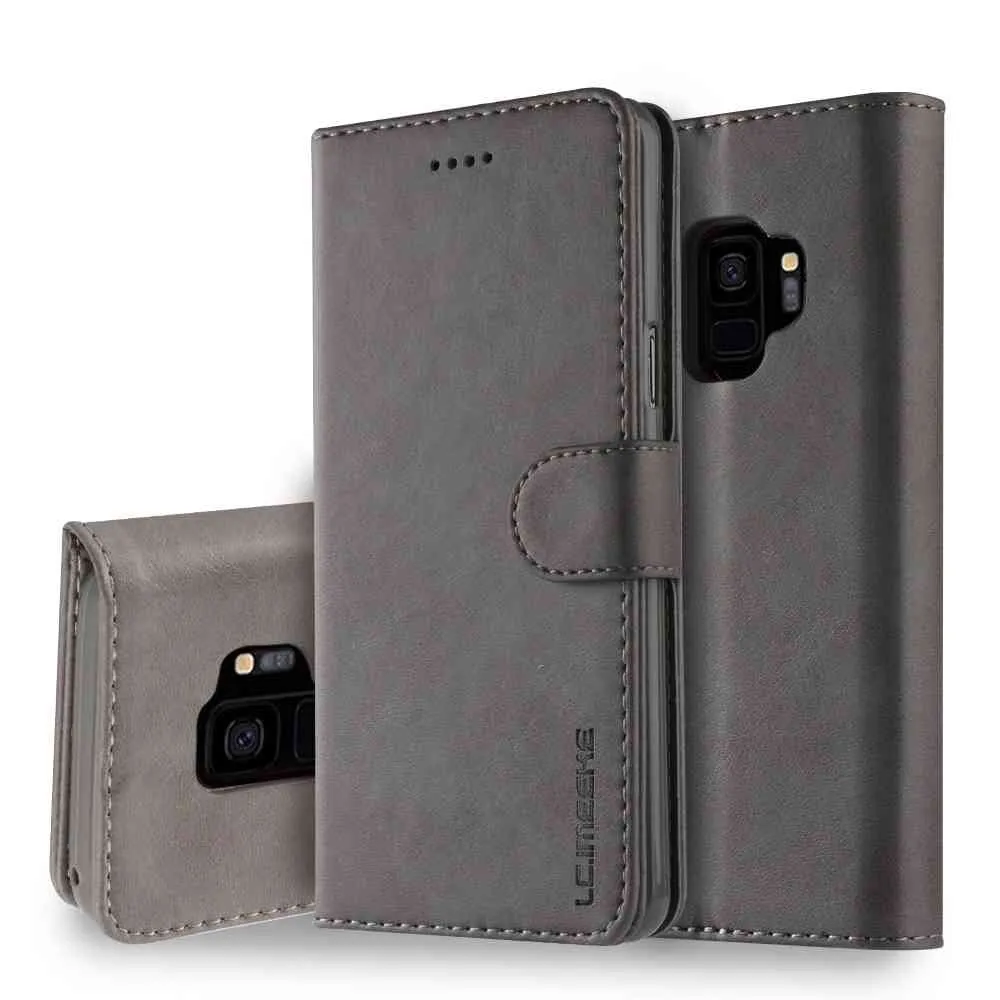 Luxury Leather Flip Case For Samsung Galaxy S9 S9 Plus Soft Silicone Cover Card Holder Wallet Case For Samsung S9 Plus Coque