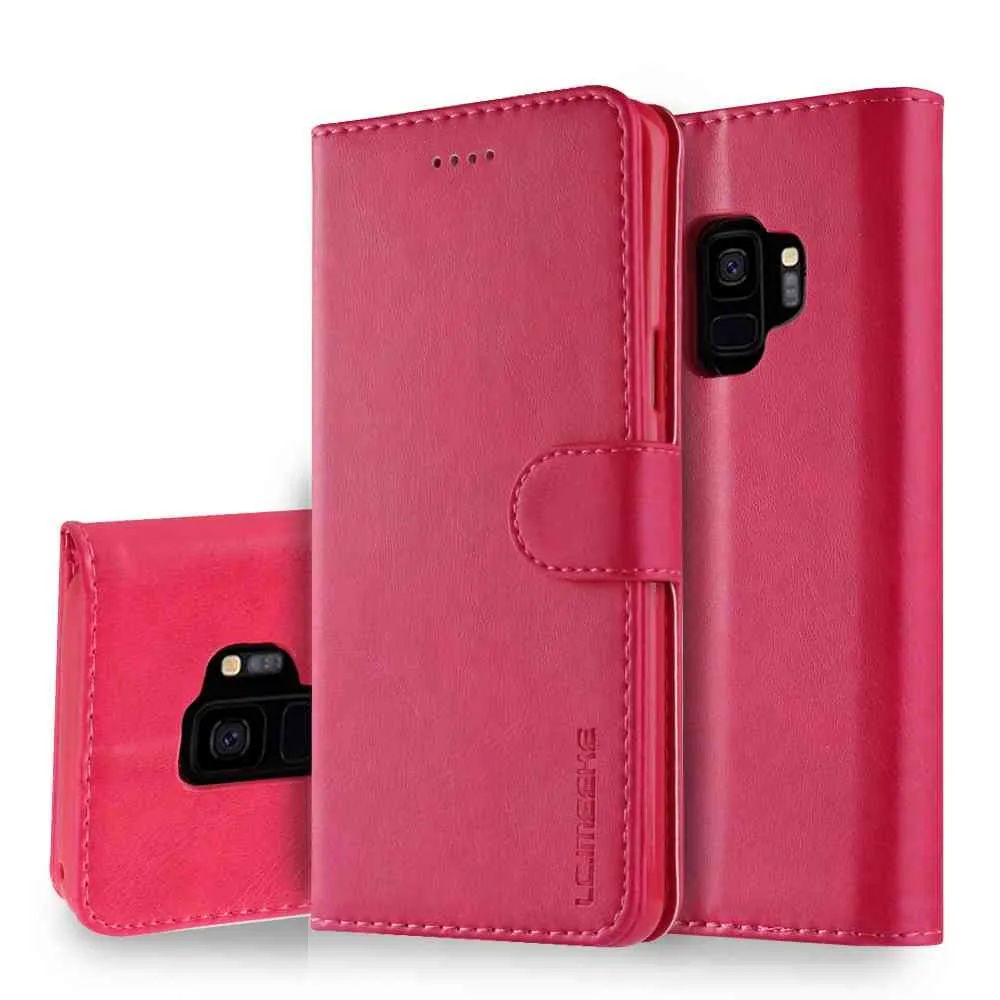 Luxury Leather Flip Case For Samsung Galaxy S9 S9 Plus Soft Silicone Cover Card Holder Wallet Case For Samsung S9 Plus Coque