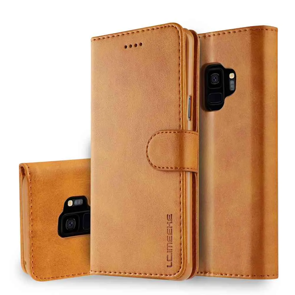 Luxury Leather Flip Case For Samsung Galaxy S9 S9 Plus Soft Silicone Cover Card Holder Wallet Case For Samsung S9 Plus Coque