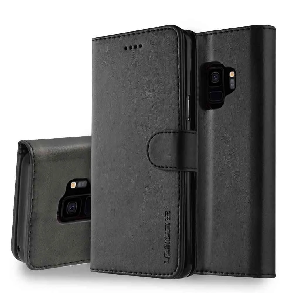 Luxury Leather Flip Case For Samsung Galaxy S9 S9 Plus Soft Silicone Cover Card Holder Wallet Case For Samsung S9 Plus Coque