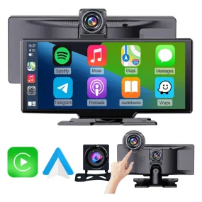 Luzeterna 9" Wireless Apple CarPlay Screen W/4K Dash Cam