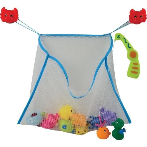 Magnetic Bathtub Fishing Game with 10 Soft Sea Creatures, Fishing Pole & Draining Net