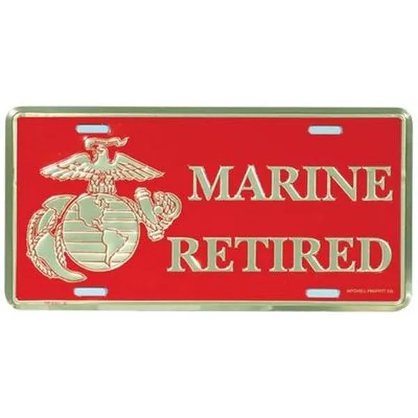 Marine Retired License Plate