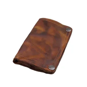 Men Retro Genuine Leather Old 8 CardSlots Card Case Money Clip Wallet