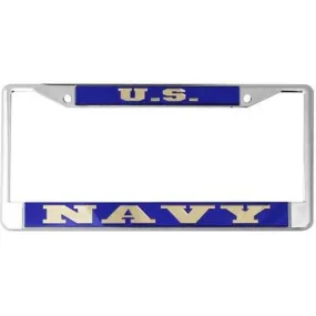 Mirror Inlaid US Navy License Plate Frame