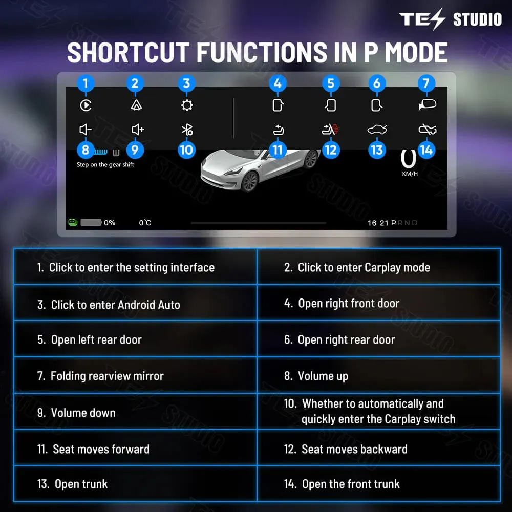 Model 3 Highland(2024) FY9C Integrated Tesla Digital Dashboard Tesstudio®