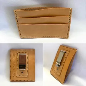 Money Clip Wallet, Black or Natural Tan