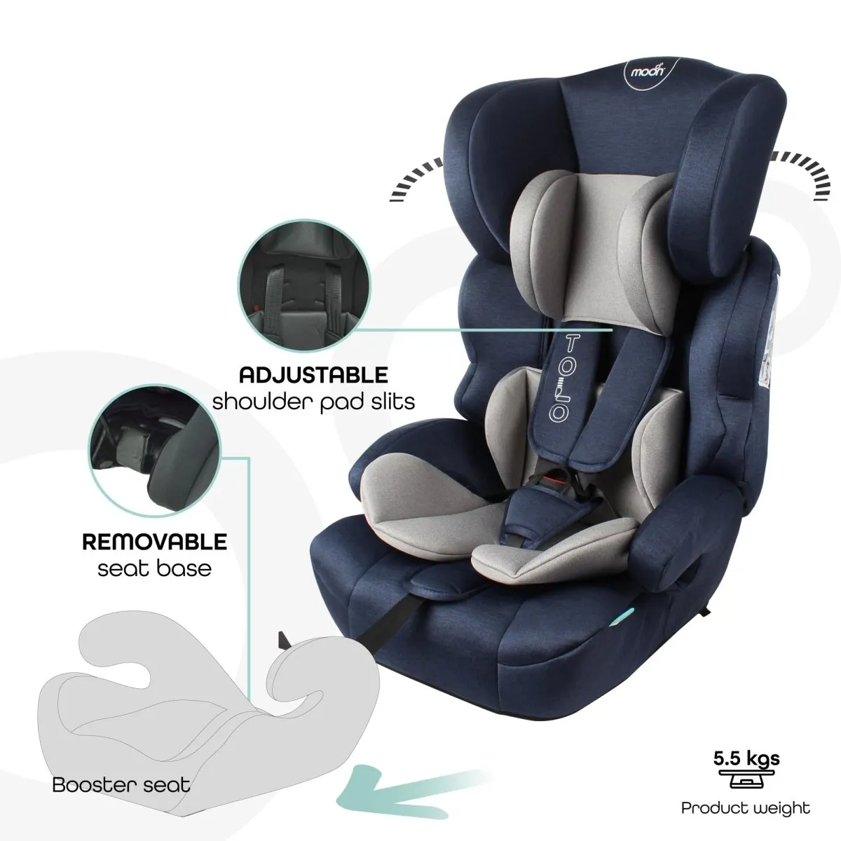 Moon Tolo Car Seat Blue