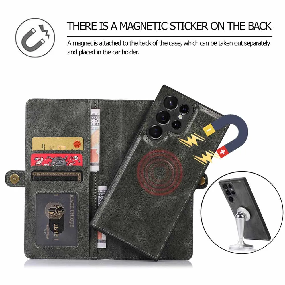 Multi-Card Leather Magnetic Samsung Galaxy Case