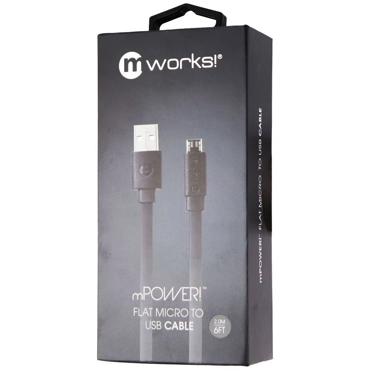 mWorks! mPOWER! (6-Foot) Micro-USB to USB Flat Cable - Black