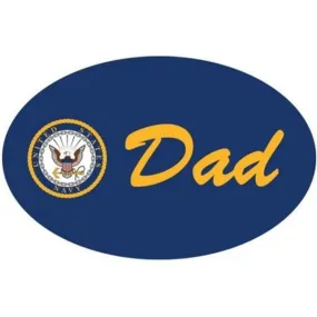 Navy Dad Crest Oval Magnet