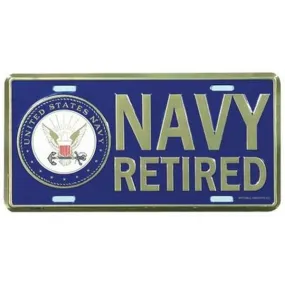 Navy Retired with Insignia License Plate