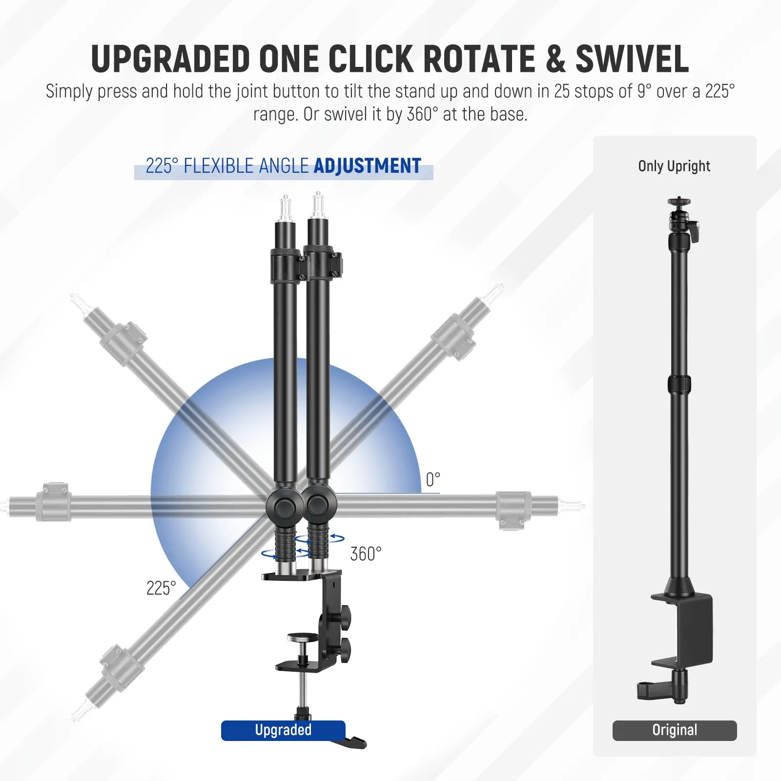 NEEWER STDB3560 Upgraded C Clamp Desk Mount