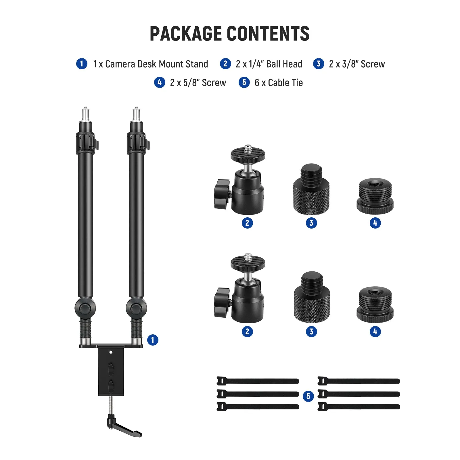 NEEWER STDB3560 Upgraded C Clamp Desk Mount