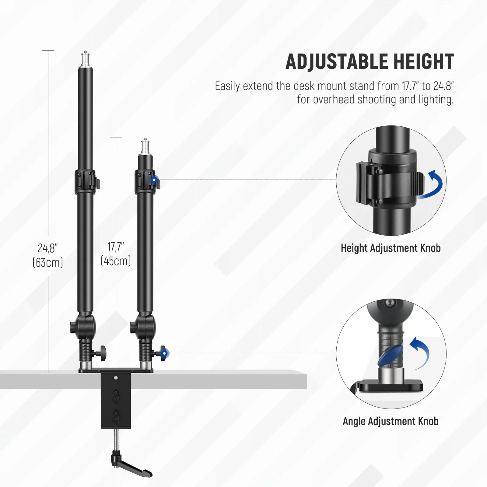 NEEWER STDB3560 Upgraded C Clamp Desk Mount