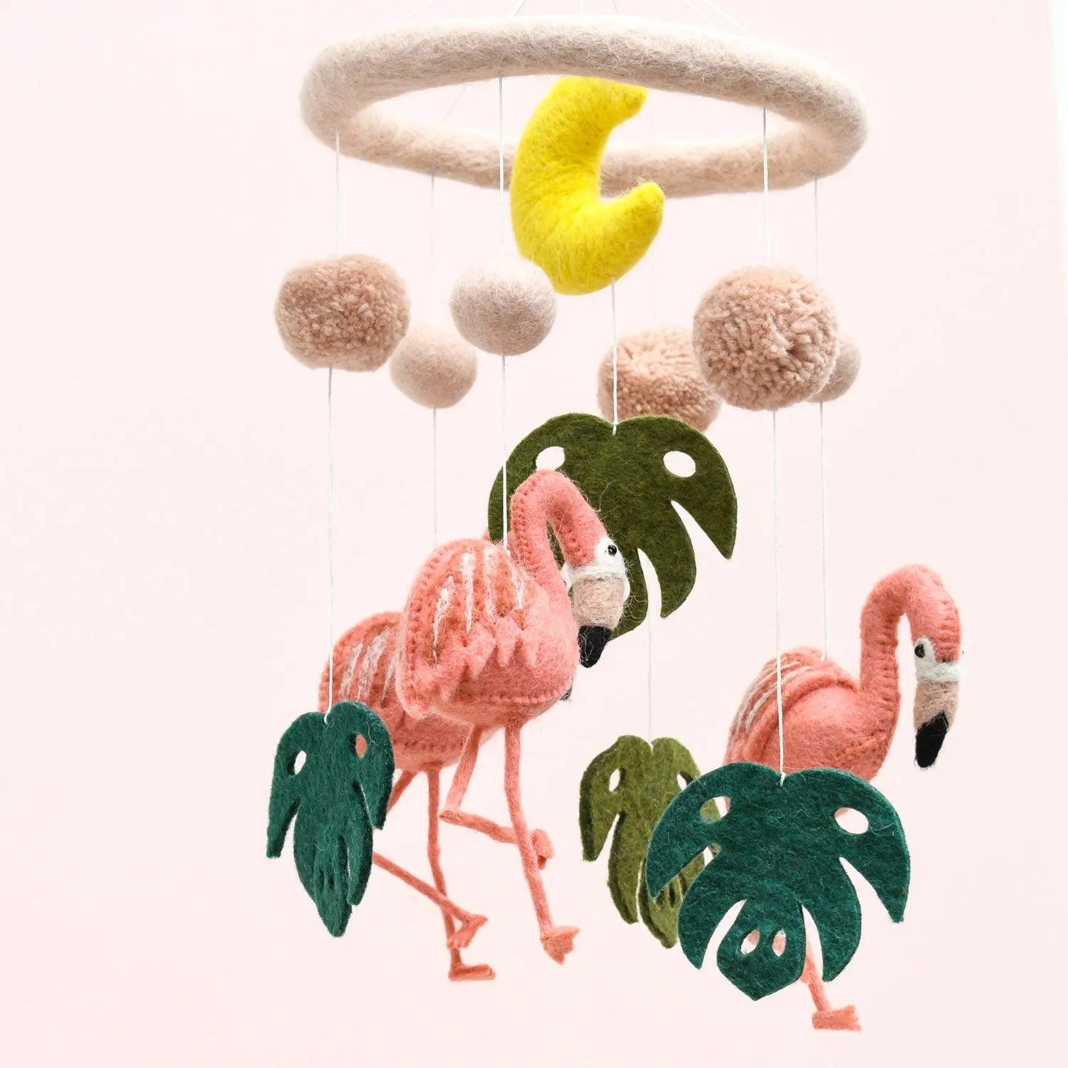 Nursery Cot Mobile - Pink Flamingo Tiki