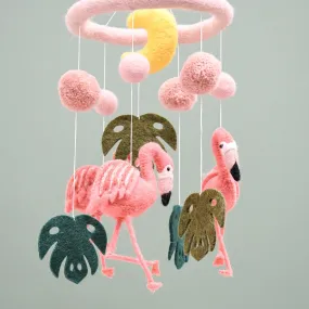 Nursery Cot Mobile - Pink Flamingo Tiki