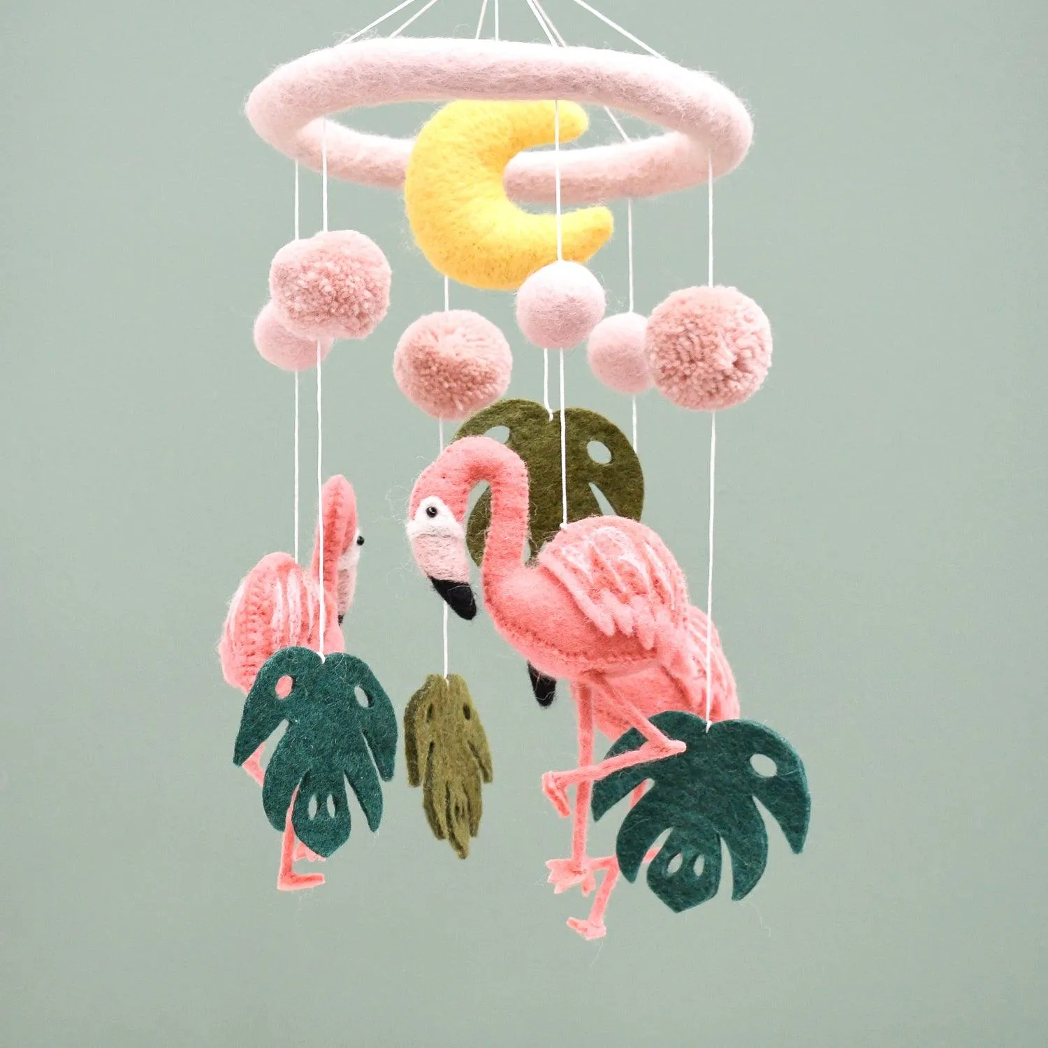 Nursery Cot Mobile - Pink Flamingo Tiki