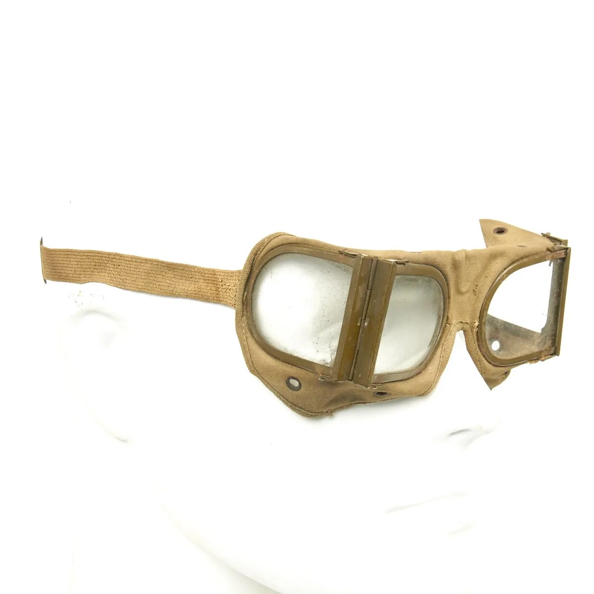 Original Japanese WWII Folding Tanker Goggles with Leather Case - Unissued